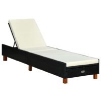 Liggestol Med Hynde Polyrattan - Sort