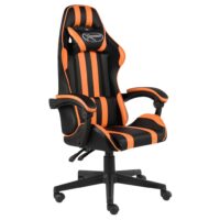 Racerstol Kunstlæder - orange / Uden fodskammel