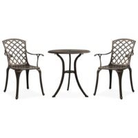 Bistrosæt 3 Dele Støbt Aluminium – Bronze