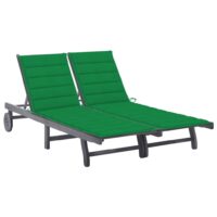 Liggestol Med Hynde Massivt Akacietræ – Grøn / 200 x 123 x 85 cm