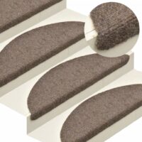 Selvklæbende Trappemåtter Tuftet Farvet Creme – 5 / 65 x 21 x 4 cm