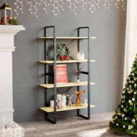Bogreol Med 2 Hylder 80X30X Massivt Fyrre Naturfarvet – 140 cm / træ