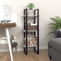 Bogreol Med 3 Hylder 40X30X Betongrå - 105 cm / Konstrueret træ