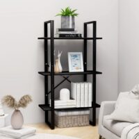 Opbevaringsreol - Sort / 105 Cm / Konstrueret træ