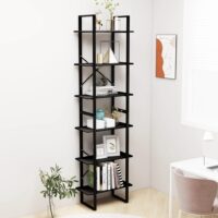 Opbevaringsreol - Sort / 210 Cm / Konstrueret træ