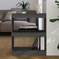 Bogreol/Rumdeler Massivt Fyrretræ – Grå / 71.5 cm