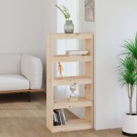 Bogreol/Rumdeler Massivt Fyrretræ - Brun / 135.5 cm