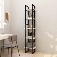 Bogreol 5 Hylder Massivt Fyrretræ - 40 cm / Hvid