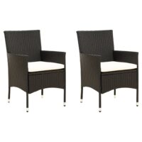 Havestole Med Hynder Polyrattan – 2 / Hvid