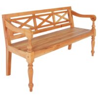 Batavia-Bænk Massivt Mahognitræ – Lysebrun / 123 cm