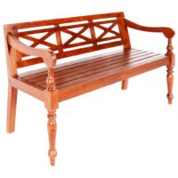 Batavia-Bænk Massivt Mahognitræ - Mørkebrun / 123 cm