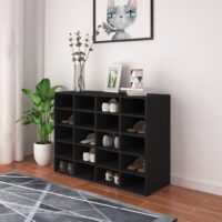 Skoreol 92x30x67,5 Cm Konstrueret Træ – Sort