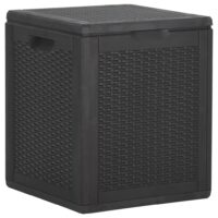 Opbevaringsboks Til Haven Pp-Rattan – Sort / 90 l / Rattandesign