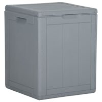 Opbevaringsboks Til Haven Pp-Rattan - Grå / 90 l / Lameldesign