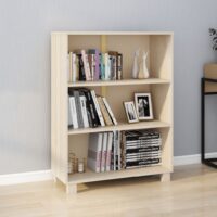 Bogskab Hamar 85x35x112 Cm Massivt Fyrretræ – honningfarvet