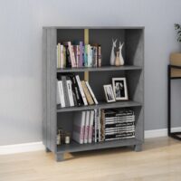 Bogskab Hamar 85x35x112 Cm Massivt Fyrretræ - Mørkegrå