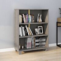 Bogskab Hamar 85x35x112 Cm Massivt Fyrretræ – Lysegrå