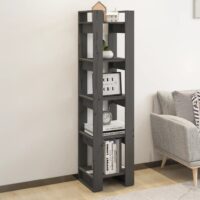 Bogreol/Rumdeler 41X35X160 Cm Massivt Fyrretræ – Grå