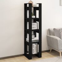Bogreol/Rumdeler 41X35X160 Cm Massivt Fyrretræ – Sort