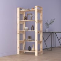 Bogreol/Rumdeler 80X35X160 Cm Massivt Fyrretræ – Naturfarvet
