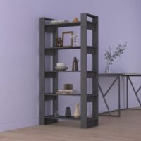 Bogreol/Rumdeler 80X35X160 Cm Massivt Fyrretræ - Grå