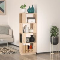 Bogreol/Rumdeler 51x25x132 Cm Massivt Fyrretræ - Naturfarvet
