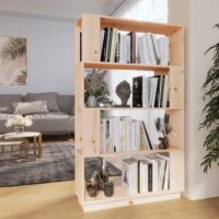 Bogreol/Rumdeler 80x25x132 Cm Massivt Fyrretræ – Naturfarvet