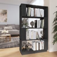 Bogreol/Rumdeler 80x25x132 Cm Massivt Fyrretræ – Grå