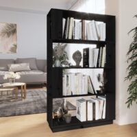 Bogreol/Rumdeler 80x25x132 Cm Massivt Fyrretræ - Sort