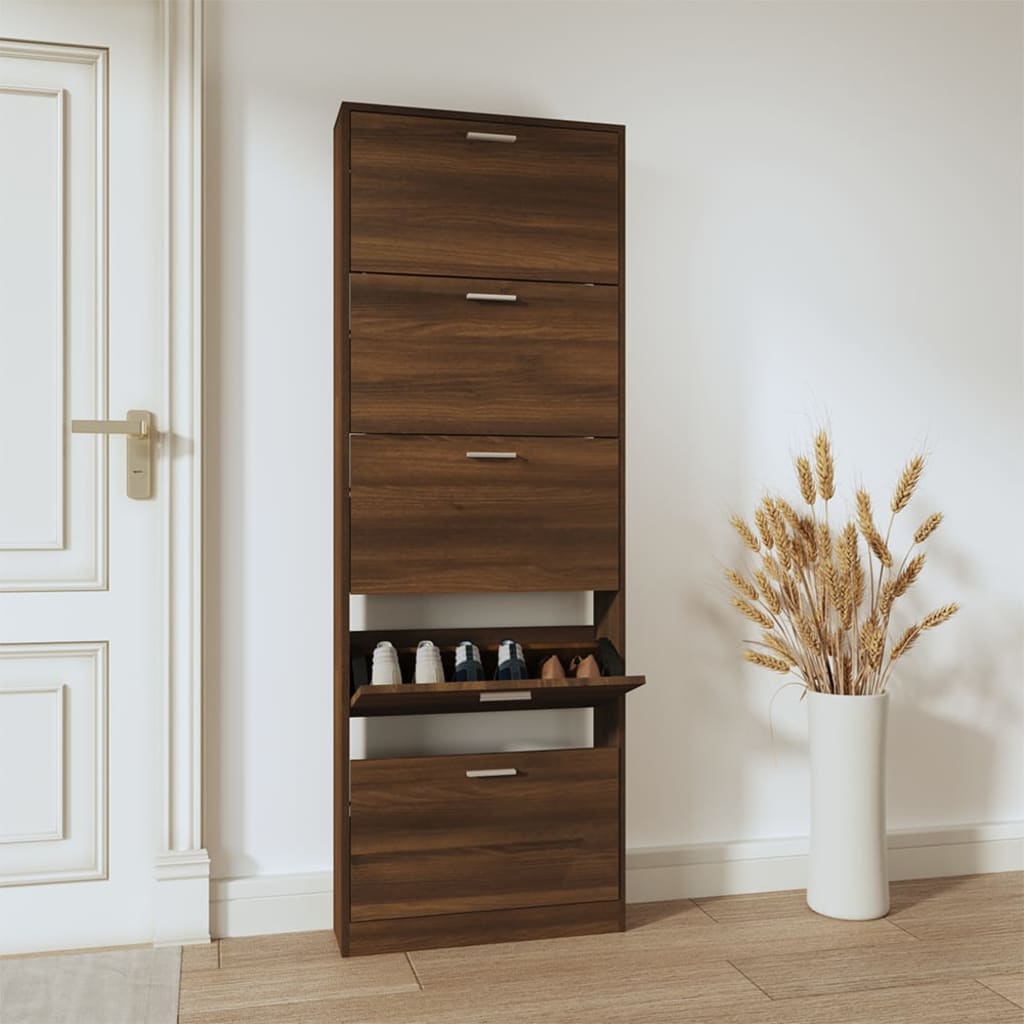 Skoskab Med 5 Rum Træ - Brun eg / 169 cm
