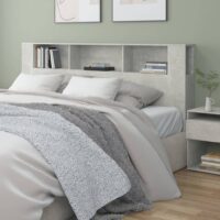 Sengegavl Med Opbevaring 200X18,5X104,5 Cm – Betongrå