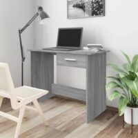 Skrivebord 100x50x76 Cm Konstrueret Træ – Grå sonoma-eg