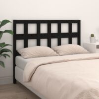 Sengegavl Massivt Fyrretræ – Sort / 125.5 x 100 cm