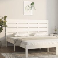 Sengegavl 90X3X80 Cm Massivt Fyrretræ – Hvid / 150 x 80 cm