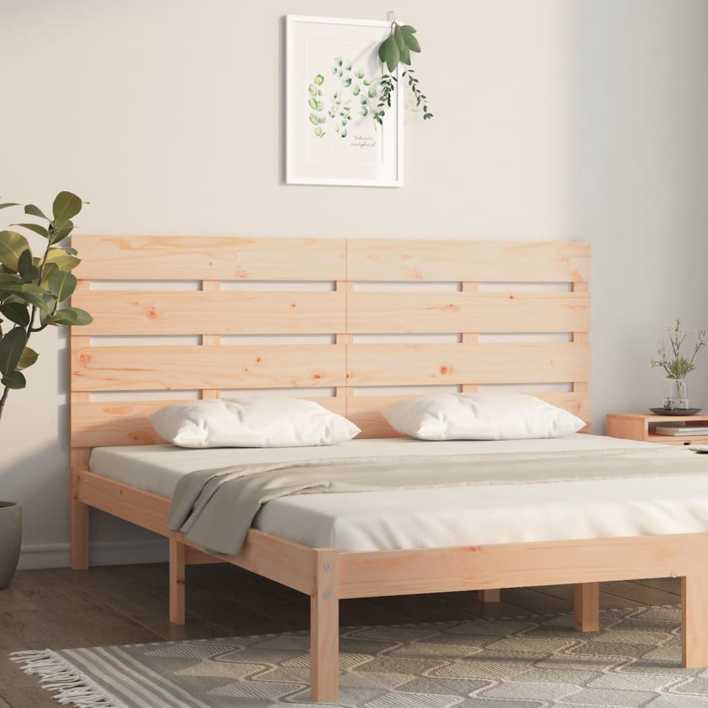 Sengegavl 90X3X80 Cm Massivt Fyrretræ - Naturfarvet / 160 x 80 cm