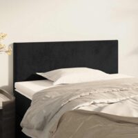 Sengegavl Fløjl - Sort / 80 Cm / Lav
