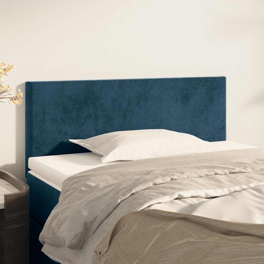 Sengegavl Fløjl - Mørkeblå / 80 Cm / Lav