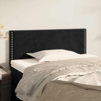 Sengegavl Fløjl – Sort / 100 Cm / Lav