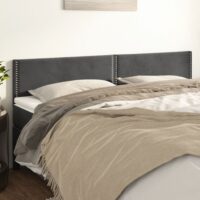 Sengegavl Fløjl – Mørkegrå / 160 Cm / Lav