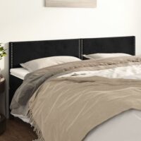 Sengegavl Fløjl – Sort / 160 Cm / Lav