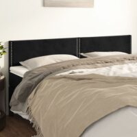 Sengegavl Fløjl – Sort / 180 Cm / Lav