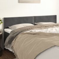 Sengegavl Fløjl – Mørkegrå / 200 Cm / Lav