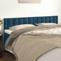 Sengegavl Fløjl – Mørkeblå / 160 Cm / Lav