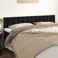 Sengegavl Fløjl – Sort / 180 Cm / Lav