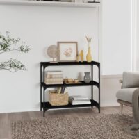 Bogreol Konstrueret Træ Og Stål – Sort / 70.5 Cm / 80 Cm