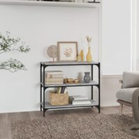Bogreol Konstrueret Træ Og Stål – Grå sonoma-eg / 70.5 Cm / 80 Cm