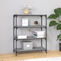 Bogreol Konstrueret Træ Og Stål – Grå sonoma-eg / 100 Cm / 80 Cm