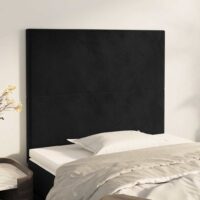 Sengegavl Fløjl – Sort / 100 Cm / Høj