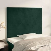 Sengegavl Fløjl - Mørkegrøn / 100 Cm / Høj