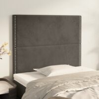 Sengegavl Fløjl – Mørkegrå / 80 Cm / Høj